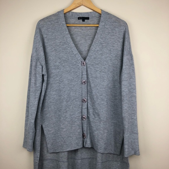 Gibson Gray Heather Oversized Hi-Low Easy Cardigan - Picture 4 of 12